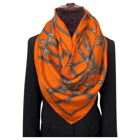 Hermes orange scarf